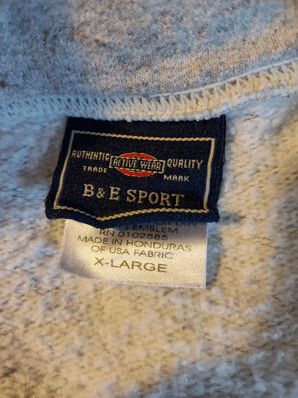 B&E Sport Vintage Gray Quarter Zip Sweatshirt "Indians SCS" Embroidered XL - Picture 3 of 8